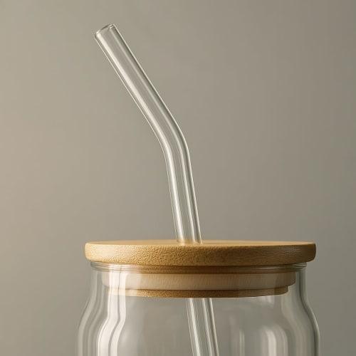 Peach&life Eco-Friendly, Beautiful Straws, Sustainable, Reusable, BPA-Free, Plastic-Free, Stylish Straw (Clear Glass)