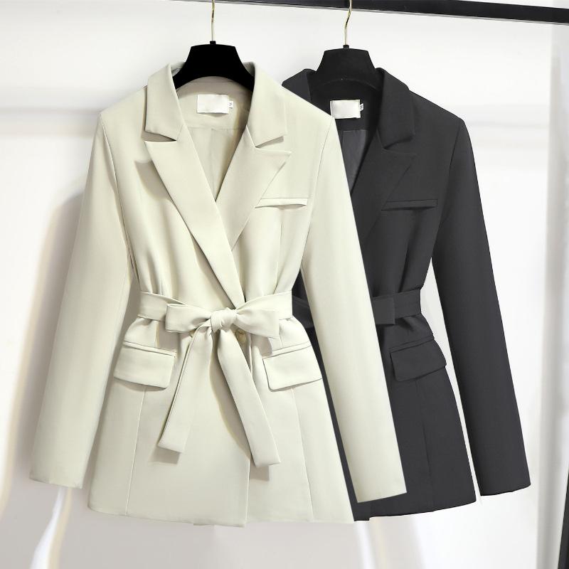 A Small Suit with A Waist-hugging Slim Waist Autumn Latest Leisure Jacket for Women Womens Belt British Style Autumn Design Niche