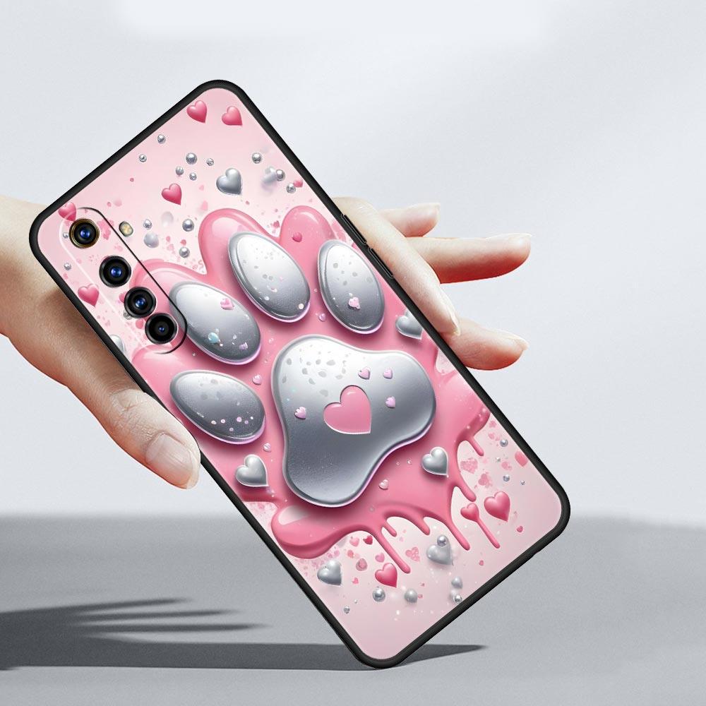 Og Paw Print Aesthetics Case For Realme C67 C63 C55 C53 C35 C25 C21 GT 2 3 5 6 10 11 12 13 Pro Plus 5G Soft TPU Phone Cover Bags