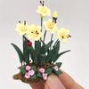 1pcs 1:12Resin Yellow Painting Crafts Miniature Scene Ornaments Pocket Furniture Arrangement Garden Scene Flowers and Greenery Potted Plants