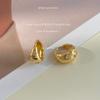 Fashion light luxury style slightly inlaid zircon color retention mango geometric round earrings earrings jewelry