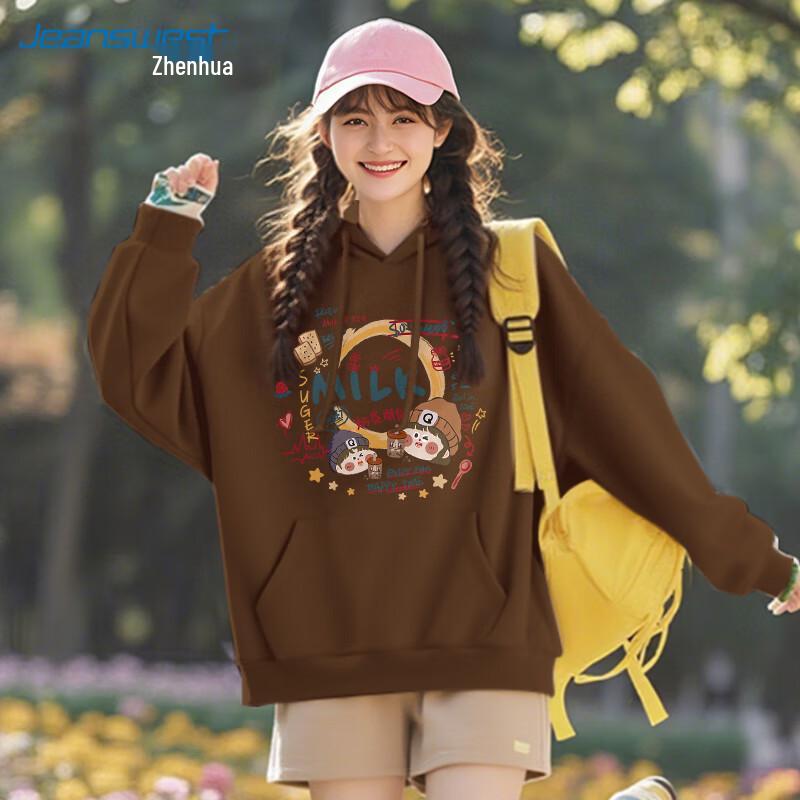 

JEANSWEST Women s Loose Fit Hooded Sweatshirt M