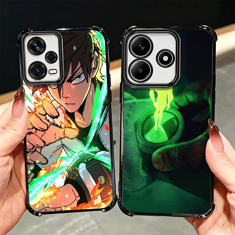 Cartoon Ben 10 Plating Phone Case For Xiaomi Redmi Note 14 15 Pro Plus 13 12 11 11S 11T 10 9S 9 5G Anti-Fall Airabag Cover