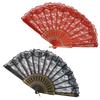 LOYELEY Lace Fan Flower Fan Foldable Dance Performance Fan for Spanish Dances Quixote and Spanish Decorative Fan for Dance Performance Practice Ballet