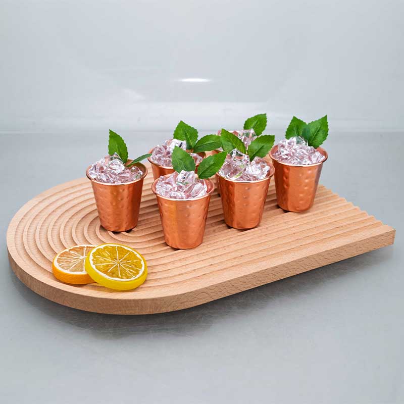 2oz Gehämmertes Schnapsglas aus reinem Kupfer – 60ml Schnapsglas Metall Whiskey Wodka Tequila Becher für Hausbar & Geschenkset Moscow Mule Becher