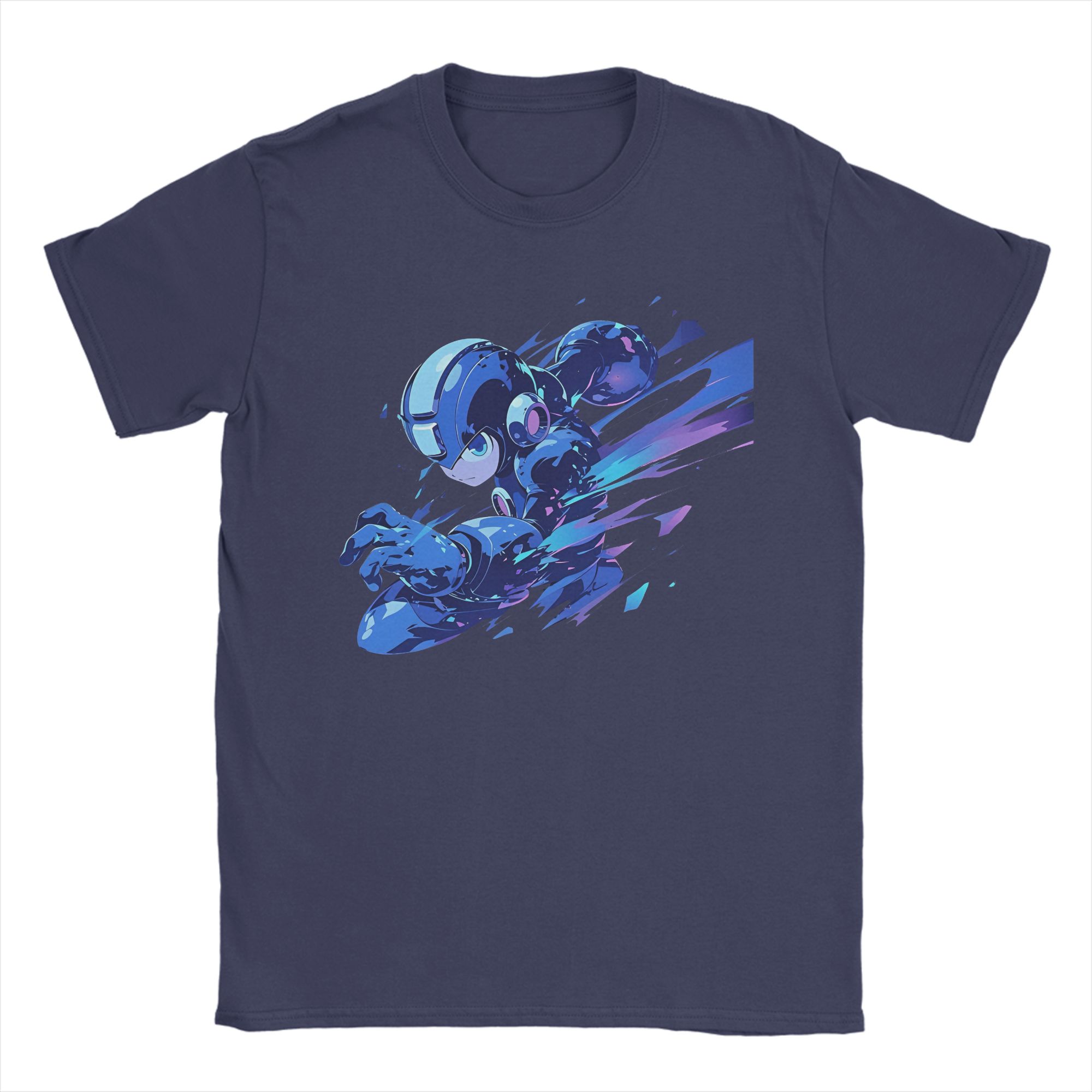 Retro Robot Megaman X T-Shirt Men s Cotton Short Sleeve Round Neck Summer Clothes 4XL