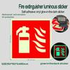 5Pcs Fire Extinguishers Signs Safety Sign Sticker Glow In Dark Durable Adhesive Waterproof Protected Label For Public Place