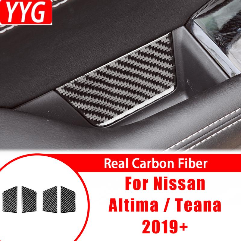 Carbon Fiber Inner Door Armrest Decoration Car Accessories Interior Cover Trim Modified Sticker For Nissan Altima Teana +