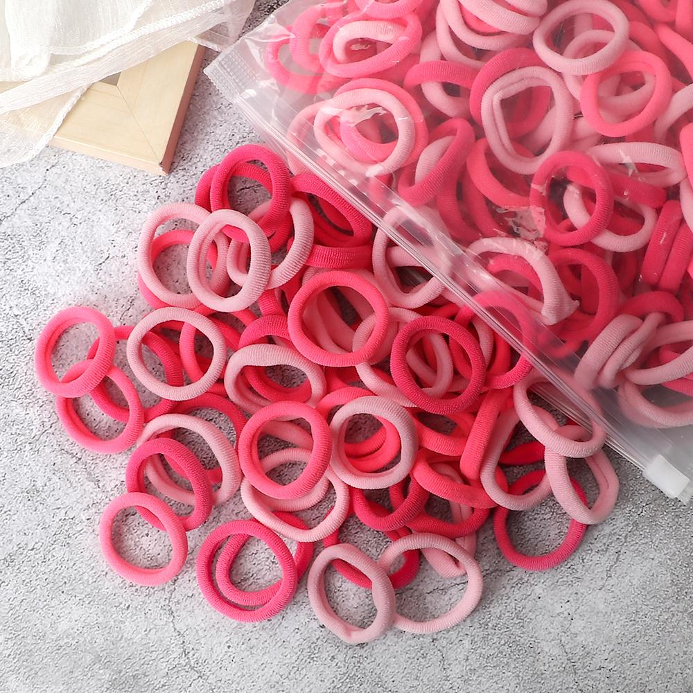 50-200Pcs Children Candy Color Hair Band Girl 3 CM Basic Multicolored Hair Tie Ponytail Hold Elastic Scrunchies Hair Accessories