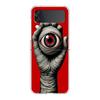 Transparent Phone Case For Samsung Galaxy Z Flip 3 4 5 6 7 Hard Folding PC Z Flip3 Flip4 Cover Scary Devil Eye Pattern