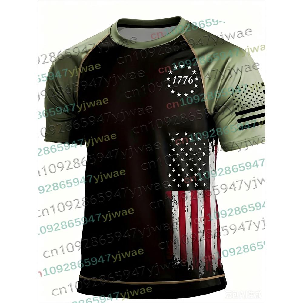 America 250th Anniversary 3D Print Mens TShirt USA Flag 1776–2026 Patriotic American Independence Day Apparel Fourth Of July Top