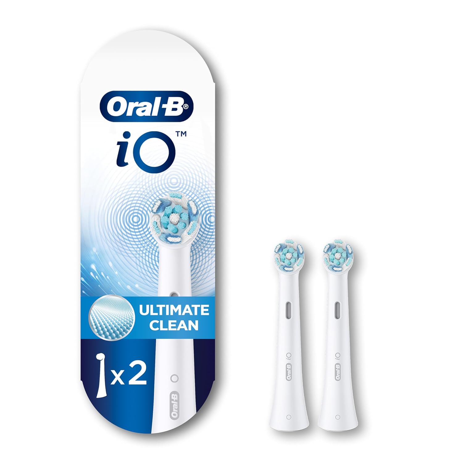 Oral B ORIGINAL iO Электрическая зубная щетка Ultimate Clean Белый Сменные насадки, Технология щетинок Tuft-in-Tuft, Упаковка из 2 штук
