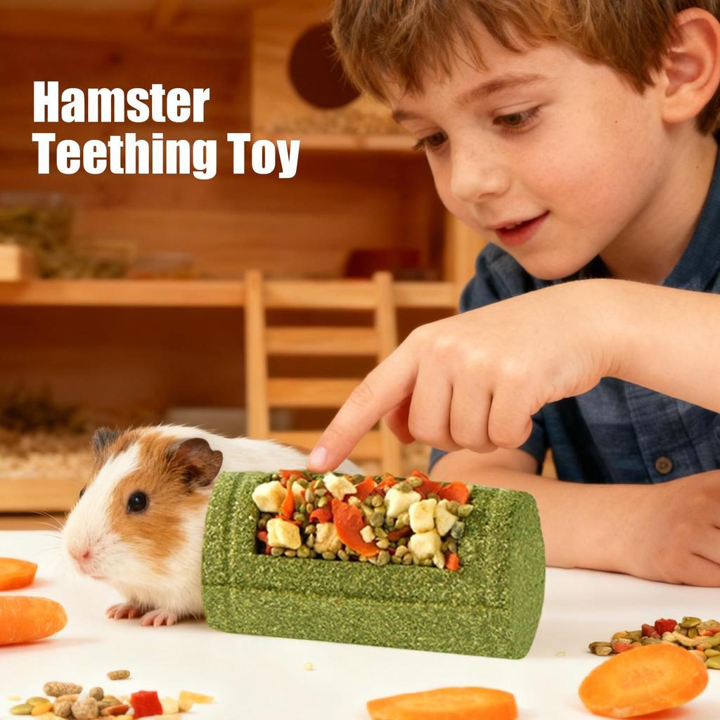 Hamster-Kauspielzeug für Zähne Kleintier-Futter Napf Natürliches Chinchilla-Kauspielzeug zur Anreicherung Spiel Hamster Chinchilla Kaninchen