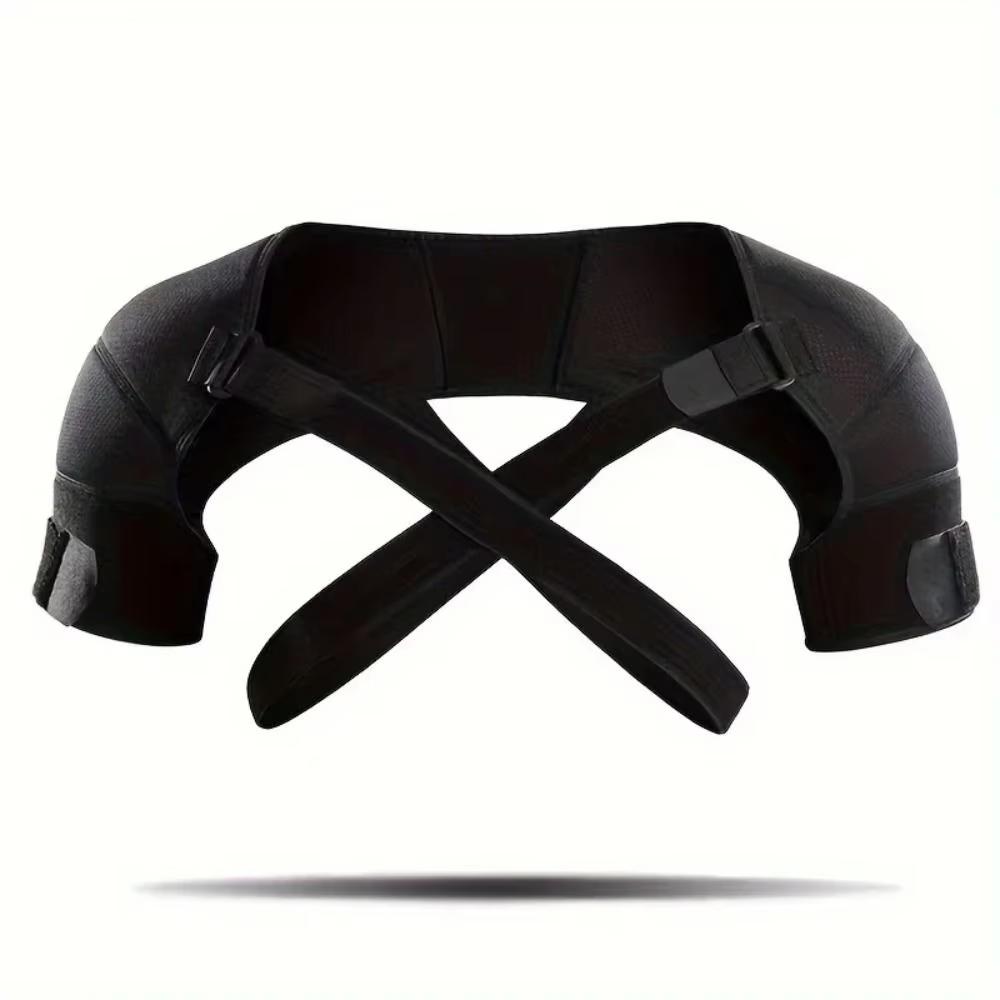Double Shoulder Brace Sports Shoulder Support Belt Adjustable Shoulder Strap Cross Compression Bandage for Back Pain Relief