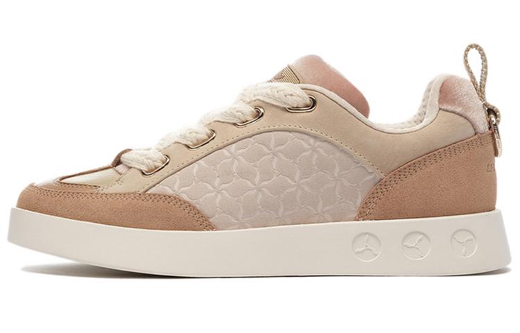LI NING 1990 Wind Chimes Slip Resistant Abrasion Resistant Low top Skateboard Shoes Women s Milk Umber ALFS178-1 36