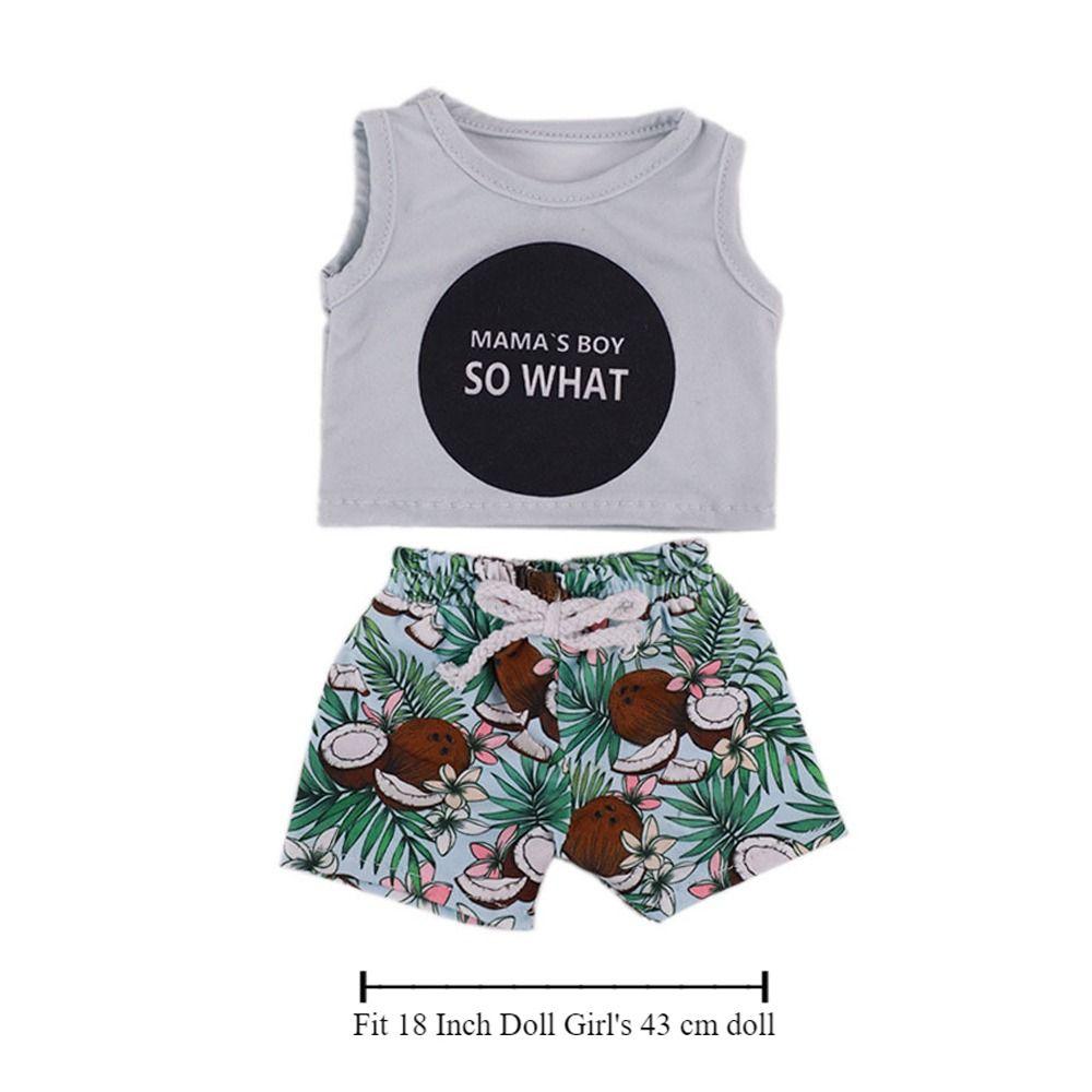 Summer Suit Boy Doll Cloth Short Sleeve 18 Inch Doll Cloth Cute   Boys and Girls
