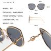 Classic Cat Eye Alloy Sunglasses Woman Brand Designer Big Frame Sun Glasses Female Vintage Metal Oculos Feminino