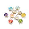 10Pcs Colorful Alloy Drop Oil Daisies Charm Flower Plant Pendant for DIY Bracelet Necklace Earrings Jewelry Making Accessories