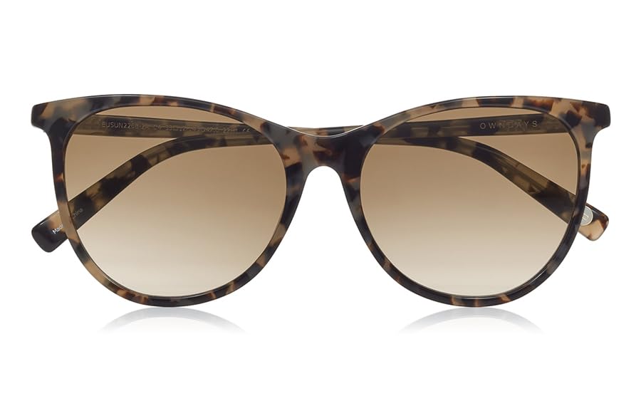 OWNDAYS Oversized Wellington Sunglasses with UV Brown Simple European Perfect for Driving Women's Protection, Demi-Gray Tortoiseshell, Design, Fit,