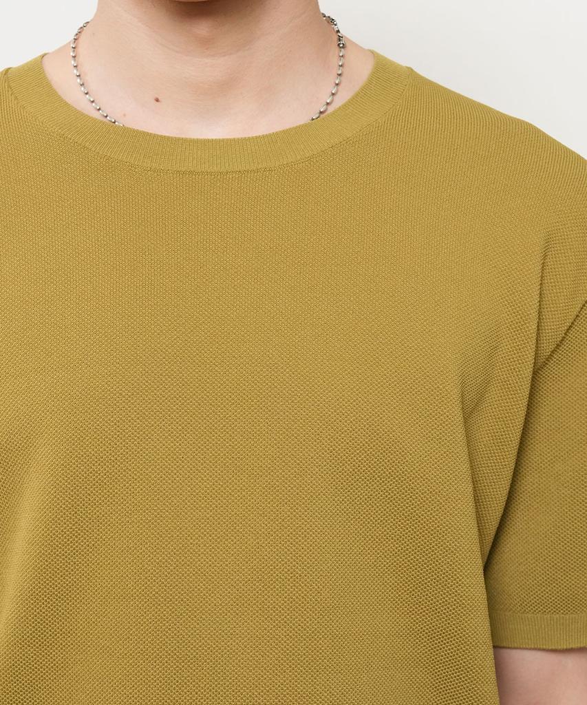 GENERALIDEA Man Temperature Cut Cool Classic Crew Neck Half Knit [Olive] / Gf2Mkp022