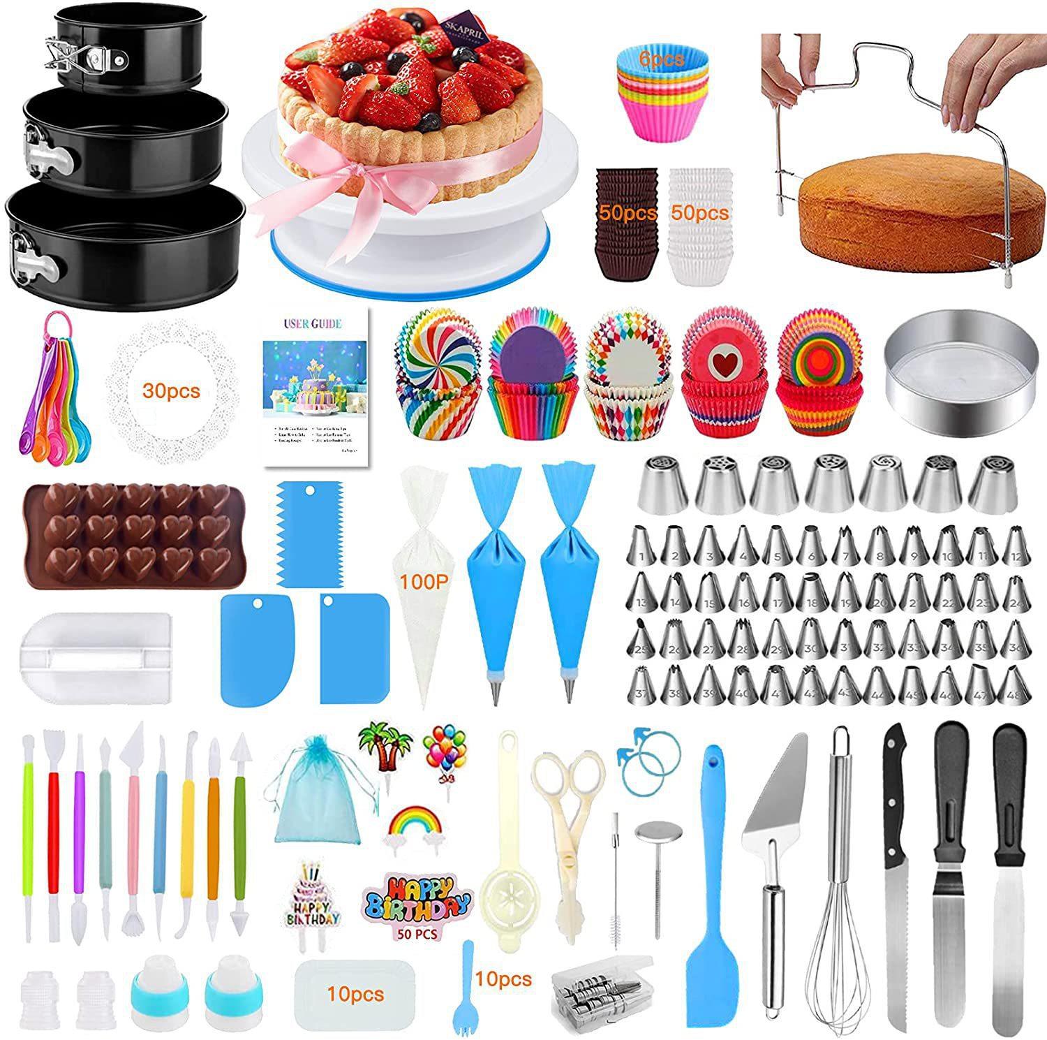 

Cake Tools 340Pcs Set Making Baking Pastry Supplies Kit Set Accessories Piping Bag Cake Decorating Tools and Equipment