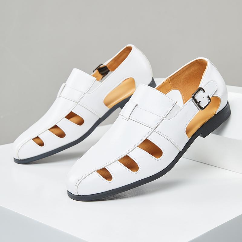 

Fashion New Summer Fashion Men Sandals European American Gentlemen Elegantly Designed Breathable Beach Sandals Size 38-46 Men Sandals 46 белый