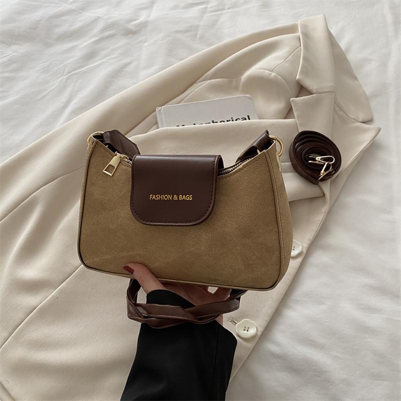 Color Solid Letter Style Large Capacity Pu Shoulder Bag Women Zipper Closure