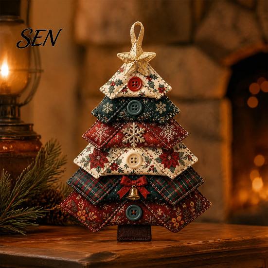 Quilting Crafts for Halloween DIY Quilted Fabric Tree Kit, Sewing Craft Reusable Holiday Table Centerpiece Handmade Christmas Hanging Ornament