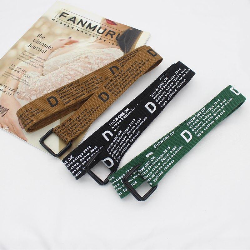 Tactical Belt Black Double Ring Canvas Belt Unisex Jeans Wide Belt