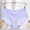 Nylon Seamless Women's Mid-Waist Breathable Panties with Elastic Waistband - Sexy Triangle Design