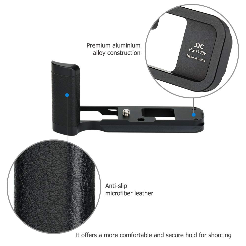 Upgraded JJC Metal Hand Grip for Fujifilm X100V X100F Convenient Battery Replacement Compatible with Fujifilm & Cameras, (Not X100VI)