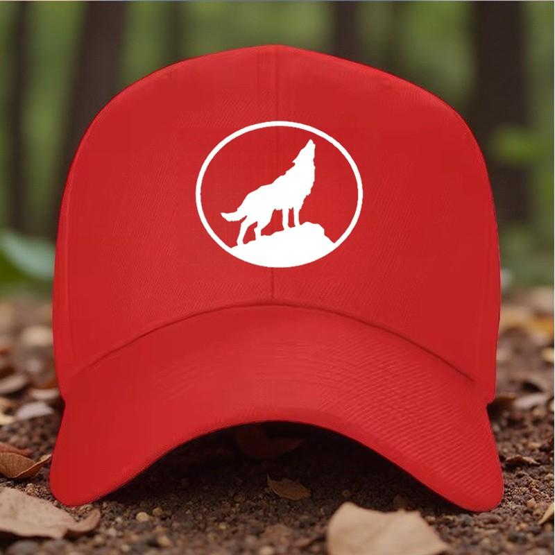 Howling Wolf Graphic Baseball Cap Polyester Casual Outdoor Adjustable Snapback Unisex Hat One Size