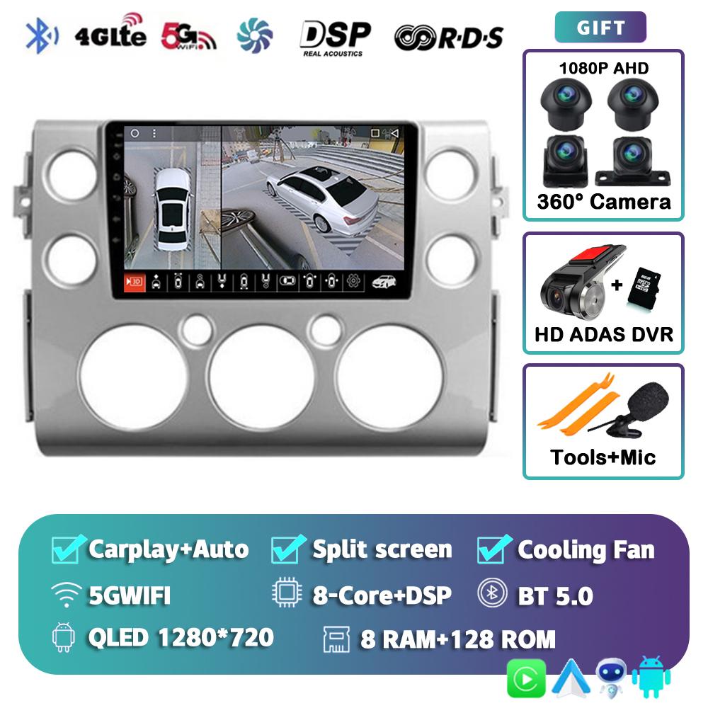 Android14 Car Radio For Toyota FJ Cruiser J15 2006 2007 2008 2009 2010 -2020 Smart Touch Screen Multimedia Player GPS Navigation