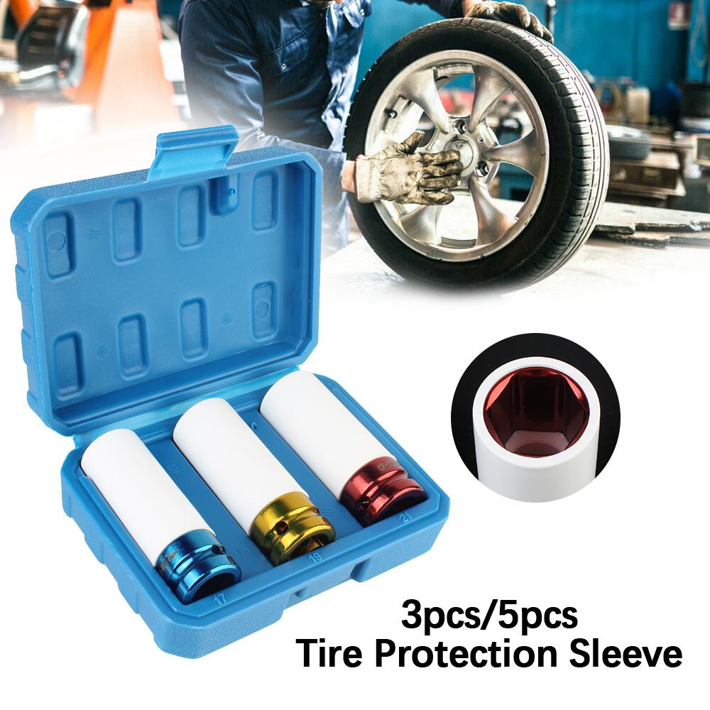 Car Accessories Durable Sleeves 1set Ultra Thin Extended Drive Wheel Protector Screw Sockets Universal Impact Socket Impact Sleeve Set 3/5pcs