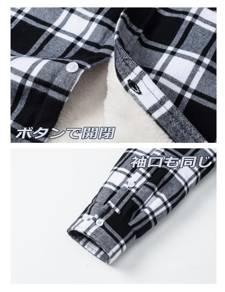 Kostkovaný Boa Running Hrudník Kostkovaný Studené Počasí Work Large Black M [TACVASEN] Pánská košile, Pohodlná, Roztažitelná, Podšívka, Nošení, Silná, Funkční,