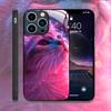Cute Animal Cat Painting Phone Case for IPhone 16 Pro Max 15 14 13 12 Mini 11 XS XR 7 8 14 Plus Hard Covers Tempered Glass Cases