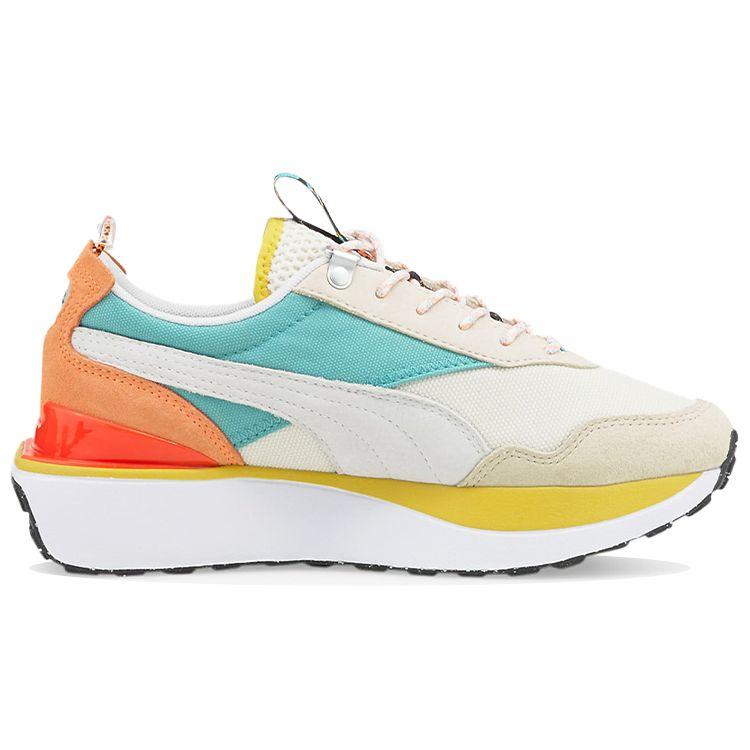 Puma Cruise Rider Trenery Tkanina Wygodne Trwałe Niskie Buty Lifestyle Codzienne Damskie sneakersy Pomarańczowy Niebieski Biały 383348-01