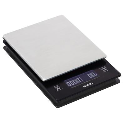 HARIO V60 Metall Drip Hairline Kaffeewaage, Silber, Waage, Messung, Geschenk, VSTMN-2000HSV
