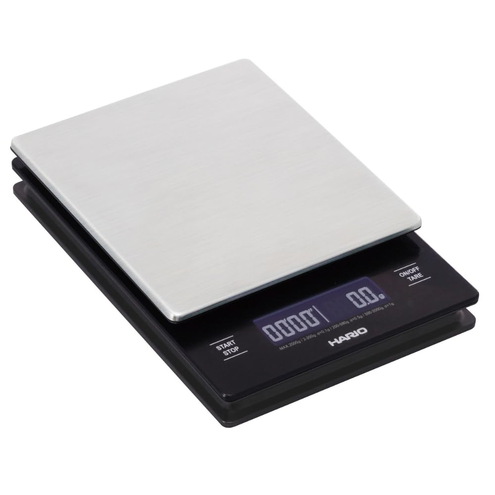 HARIO V60 Metal Drip Hairline Coffee Scale, Silver, Scale, Measurement, Gift, VSTMN-2000HSV
