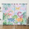 Curtain Cartoon Dinosaur Illustration Curtain Digital Printing Blackout Curtain No Punching