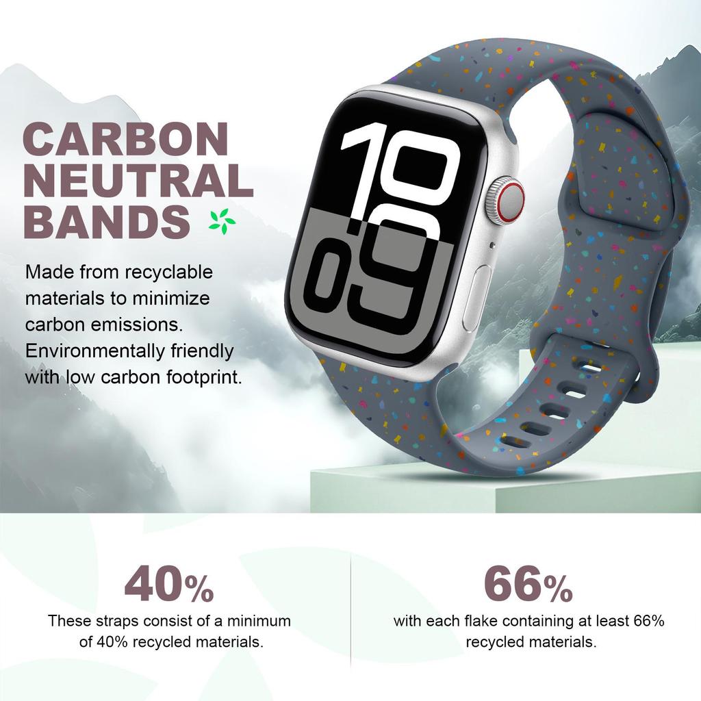 Cinturino per Apple Watch per iWatch 9/S11/Ultra - Silicone con Coriandoli e Fibbia a Farfalla