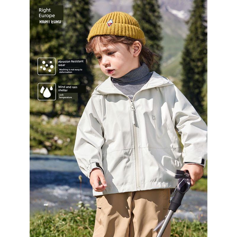 Right European Boy Hooded Outwear Spring and Autumn Clothes Baby Tops Baby Windproof Waterproof Spring Cotton-Padded Clothes Kids Children's Clothing