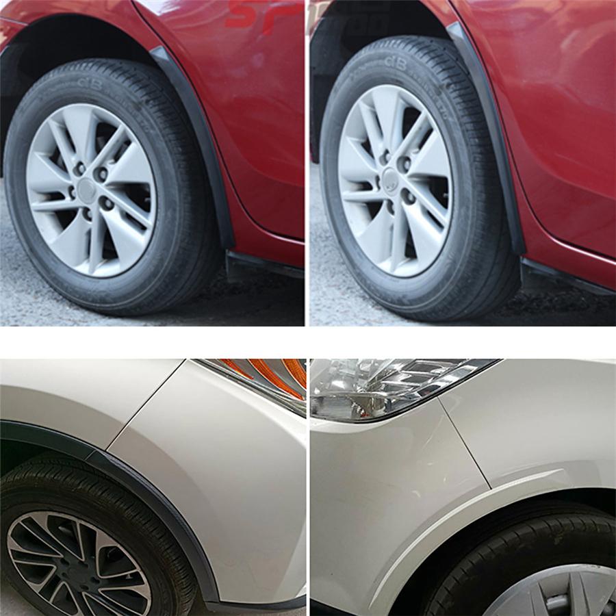 2PcsBlack Car Fender Wheel Eyebrow Auto Mudguard Lip Body Kit Protector Cover Mud Guard Universal