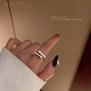Women's High-End Rectangle Band Ring - Open, Versatile, Simple, Trendy Design for Index Finger