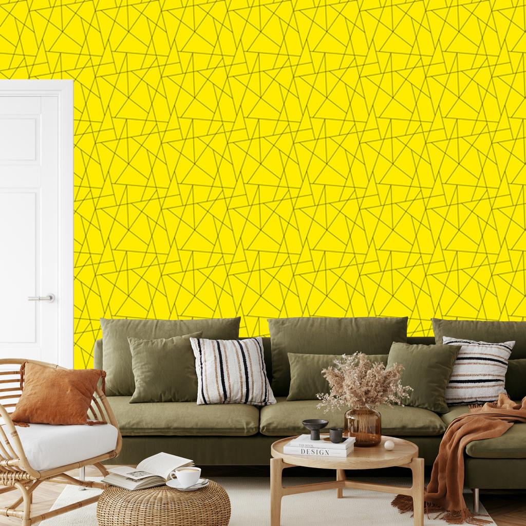 Wallpaper Geometric pattern background yellow, center yellow 50x1000