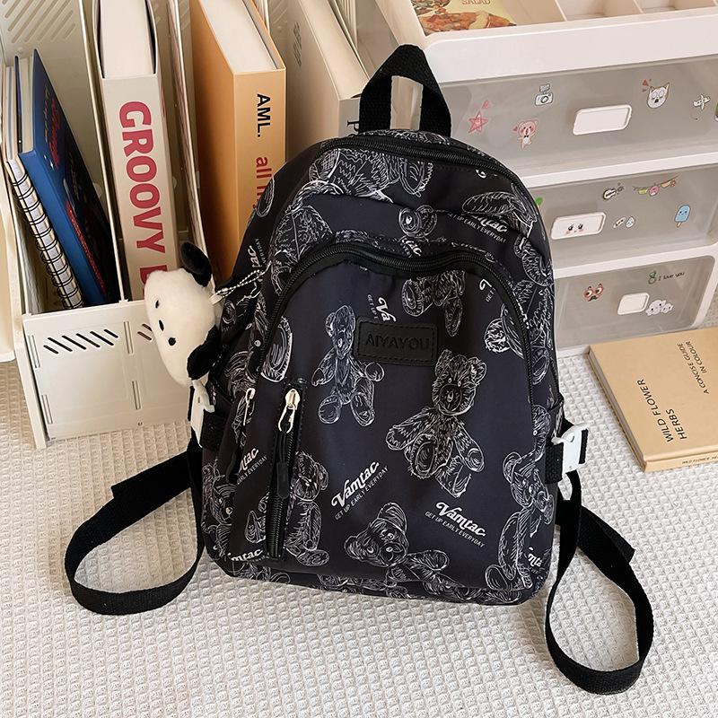Mini backpack niche Japanese Korean version lightweight small schoolbag printed college style simple girl small backpack