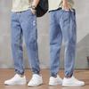 Jeans Men's Autumn New Trendy Versatile Loose Foot Tie Trendy Brand Elastic Waist Pants Men's Spring and Autumn