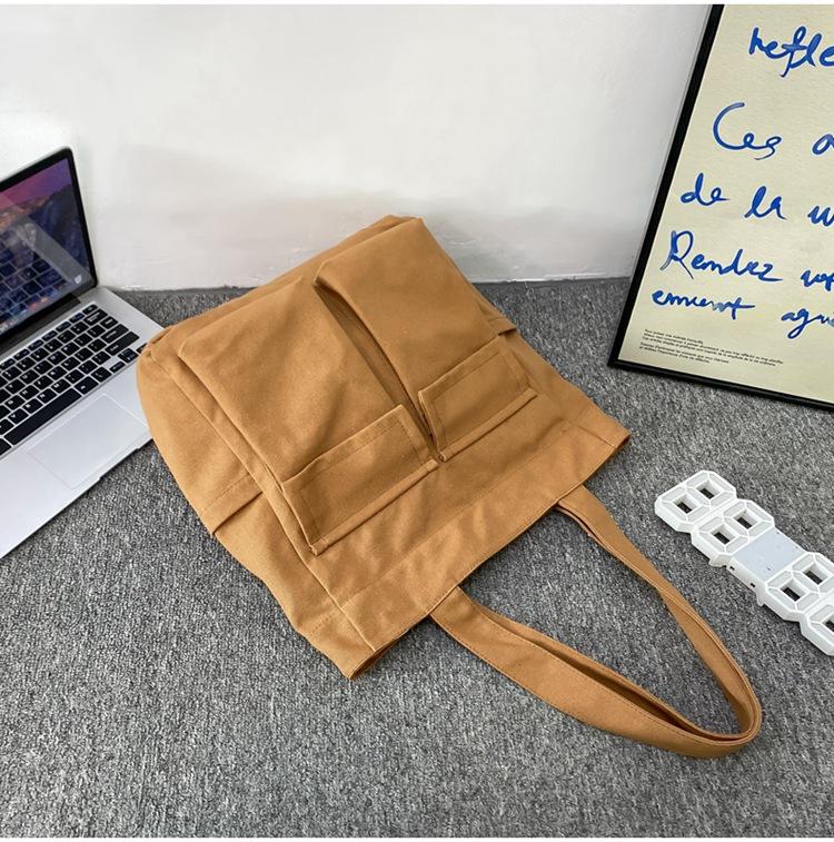 Canvas Bag Large Capacity Men Women's Shoulder Bag Student Class Hand Tote Bag