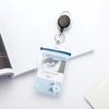 Reel Retract Lanyard Name Tag Easy Pull Buckle Card Holder Badge Reel Clip Carabiner Keychain
