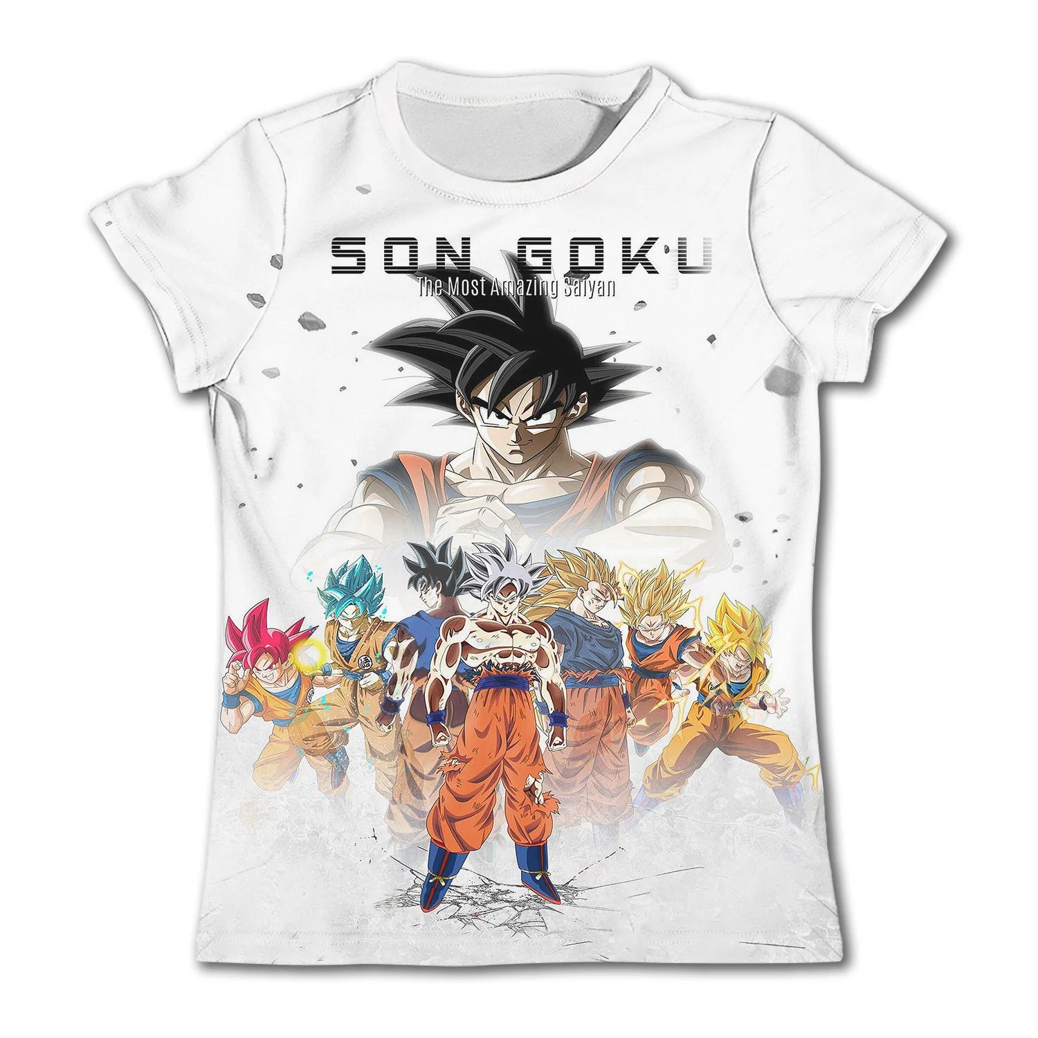 

Summer Children s Kakarot Goku T-shirt Dragon Ball Clothing Vegeta Super Saiyan Breathable 100